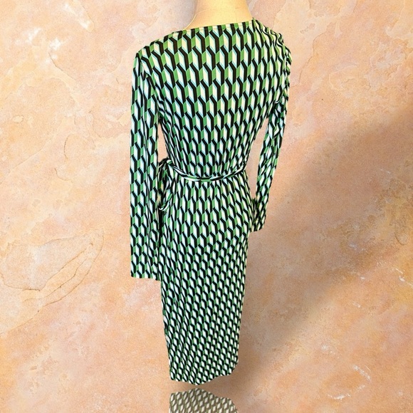 NWT Diane von Furstenberg for Target Long Sleeve Midi Geo Print Wrap Dress XS - Picture 10 of 16